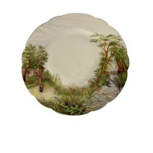 Antique H&Co Hand-Painted Porcelain Plate Produced in Limoges France 1876-1889